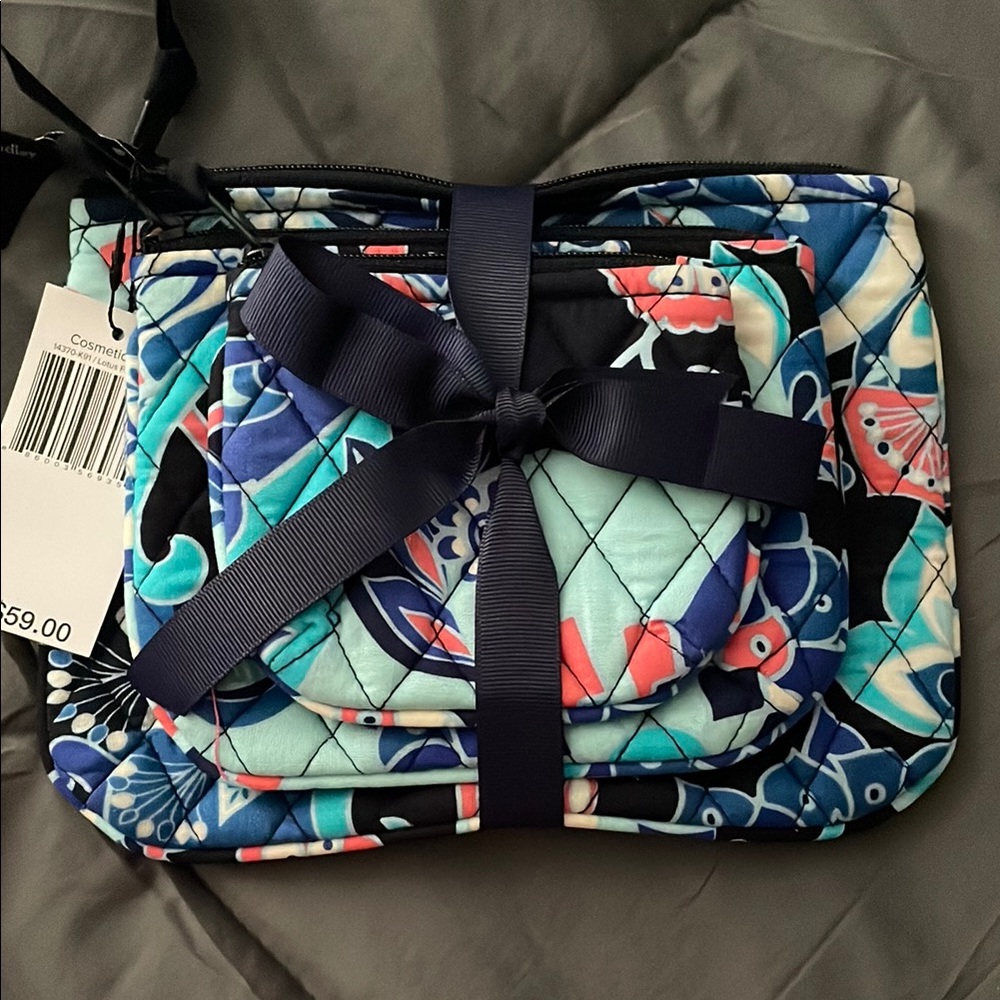 NWT Vera Bradley Cosmetic Trio - Lotus Flower Swirl